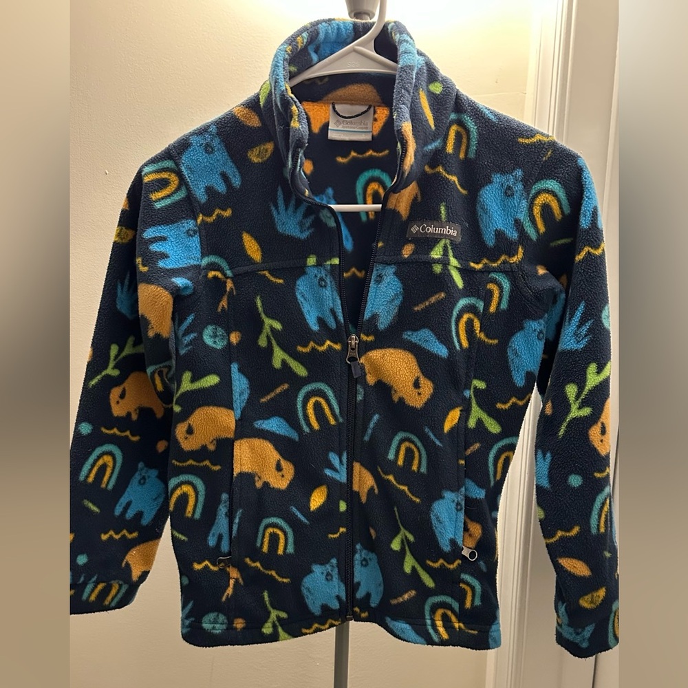 Columbia Kids' Patterned Fleece Jacket - Blue and Yellow